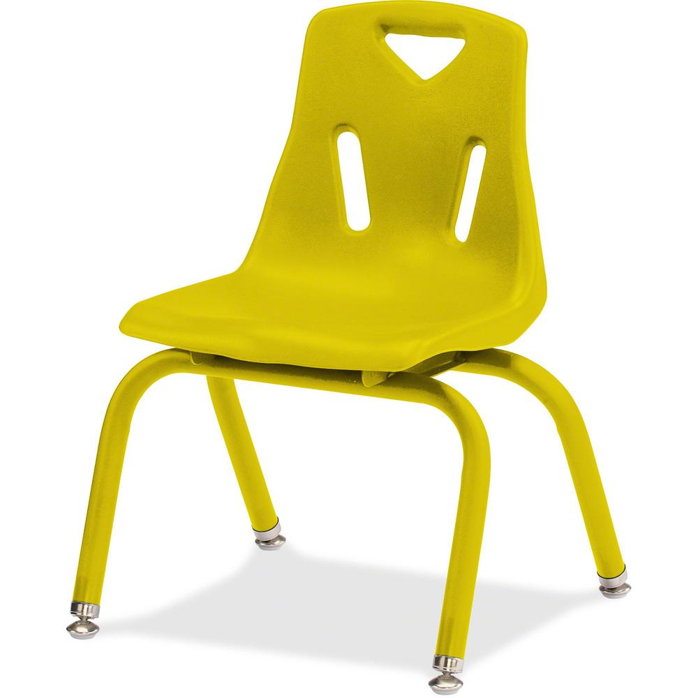 Jonti-Craft Berries Stacking Chair - Steel Frame - Four-legged Base - Yellow - Polypropylene - 1 Each. Picture 1
