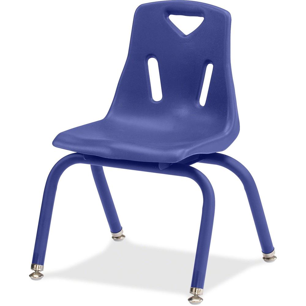 Jonti-Craft Berries Stacking Chair - Steel Frame - Four-legged Base - Blue - Polypropylene - 1 Each. Picture 1