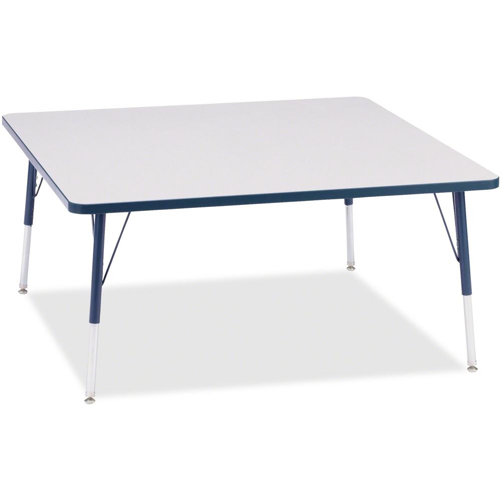 Jonti-Craft Berries Adult Height Prism Color Edge Square Table - Laminated Square, Navy Top - Four Leg Base - 4 Legs - Adjustable Height - 24" to 31" Adjustment - 48" Table Top Length x 48" Table Top . Picture 1