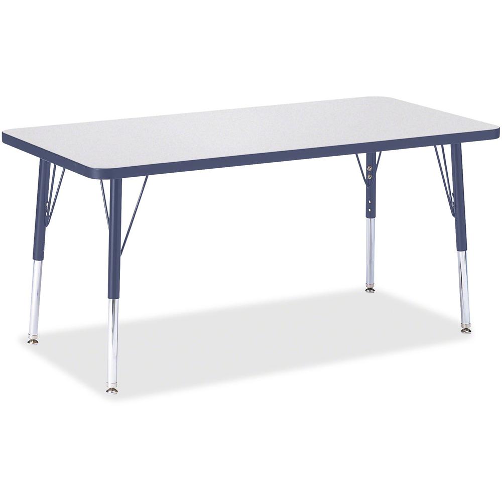 Jonti-Craft Berries Elementary Height Color Edge Rectangle Table - Laminated Rectangle Top - Four Leg Base - 4 Legs - Adjustable Height - 15" to 24" Adjustment - 48" Table Top Length x 24" Table Top W. Picture 1