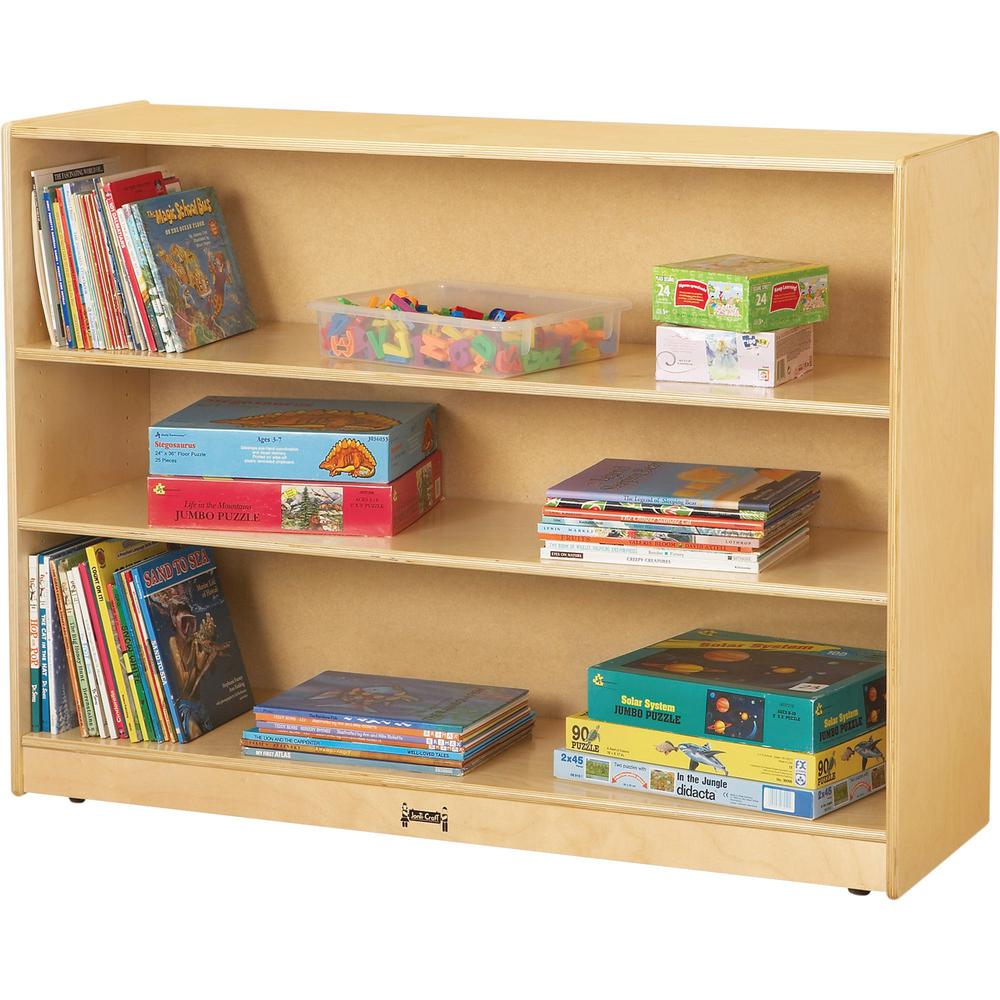 Jonti-Craft 3-Shelf Light-duty Storage Bookcase - 3 Compartment(s) - 35.5" Height x 48" Width x 15" DepthFloor - Light Duty, Adjustable Shelf, Sturdy - Wood Grain - Baltic Birch Plywood - 1 Each. Picture 1