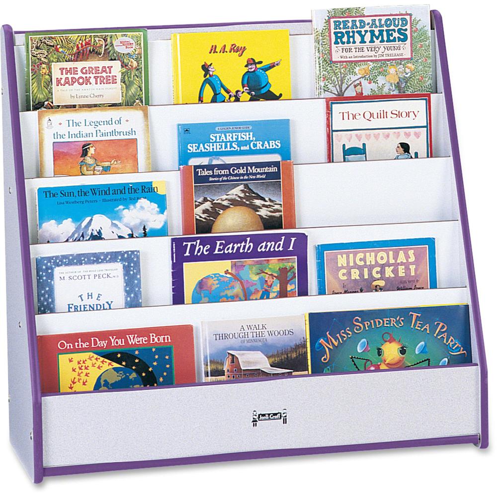 Jonti-Craft Rainbow Accents Laminate 5-shelf Pick-a-Book Stand - 5 Compartment(s) - 1" - 27.5" Height x 30" Width x 13.5" Depth - Caster, Durable, Laminated, Rounded Corner, Chip Resistant - Purple - . The main picture.