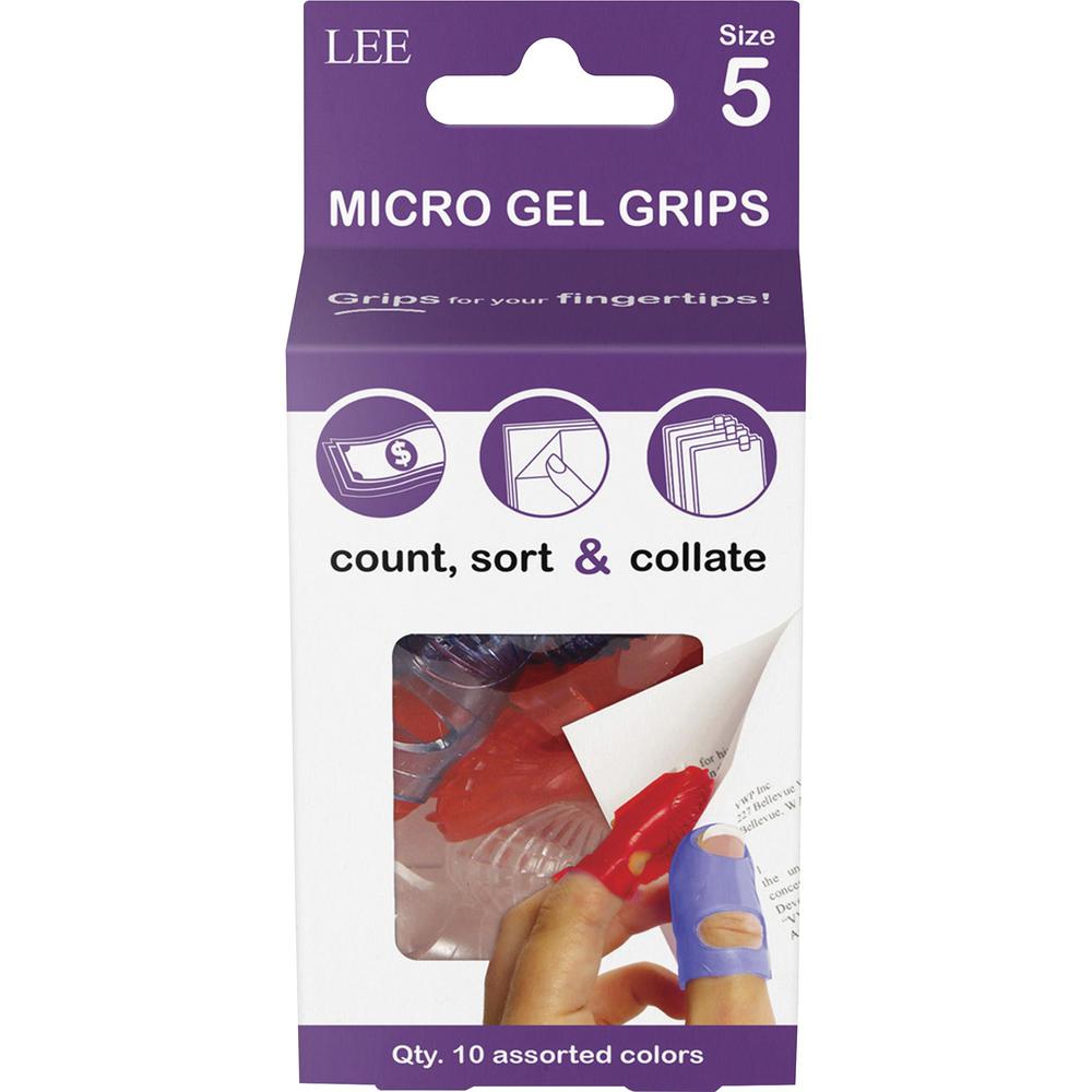 LEE Tippi Micro-Gel Fingertip Grips - #5 with 0.62" Diameter - Small Size - Assorted - 10 / Pack. Picture 1