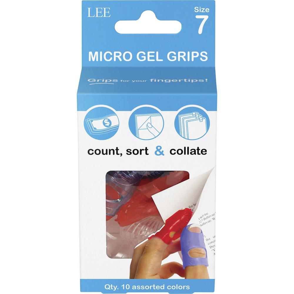 LEE Micro Gel Grips - #7 with 0.69" Diameter - Medium Size - Rubber - Assorted - 10 / Pack. Picture 1