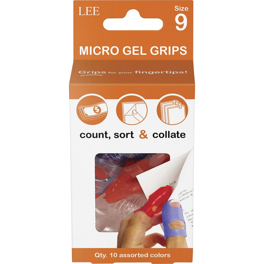 LEE Micro Gel Grips - #9 with 0.75" Diameter - Large Size - Rubber - Assorted - 10 / Pack. Picture 1