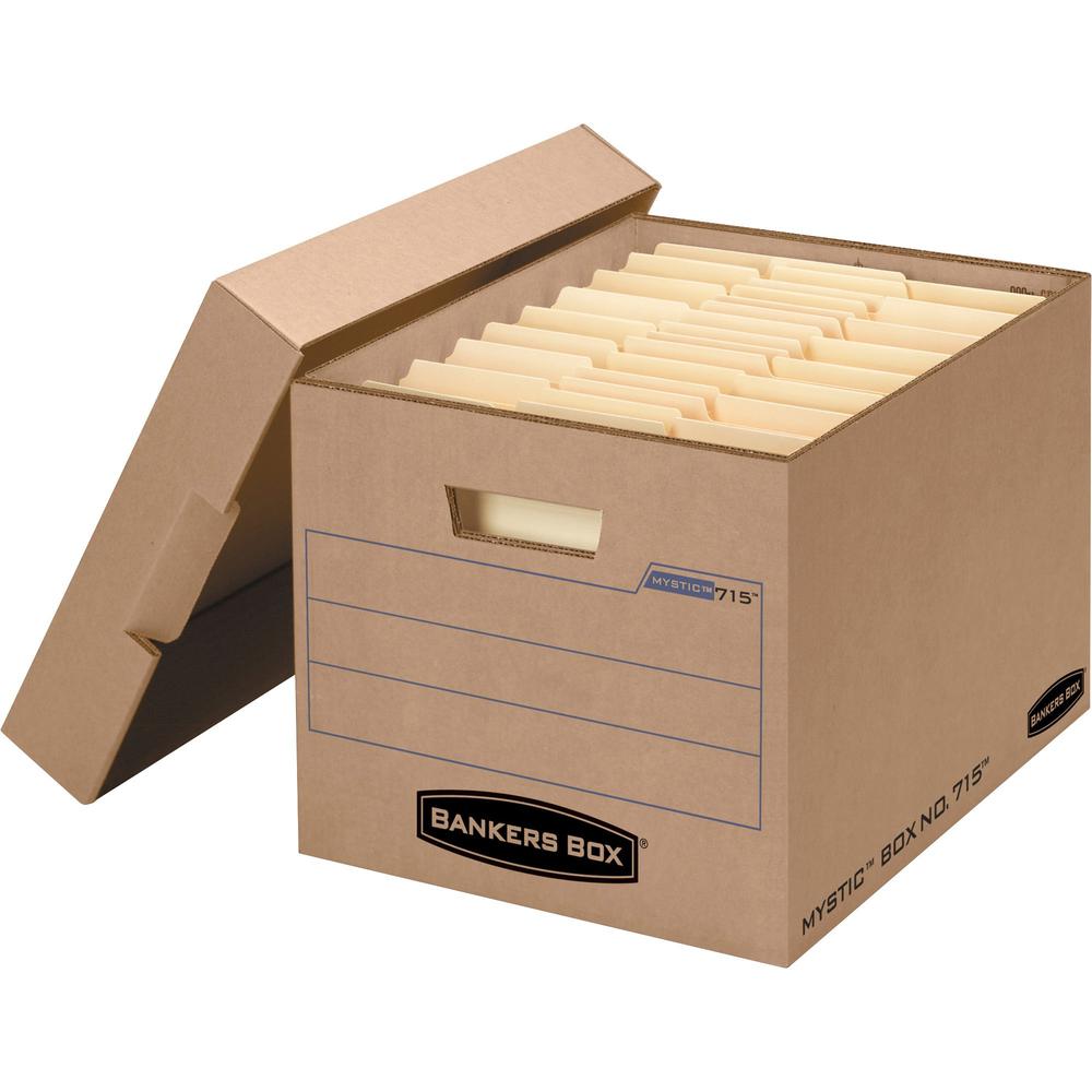 Bankers Box&reg; Mystic&trade; Storage Boxes - Internal Dimensions: 12" Width x 15" Depth x 10" Height - External Dimensions: 13" Width x 16.3" Depth x 10.8" Height - Media Size Supported: Letter, Leg. Picture 1