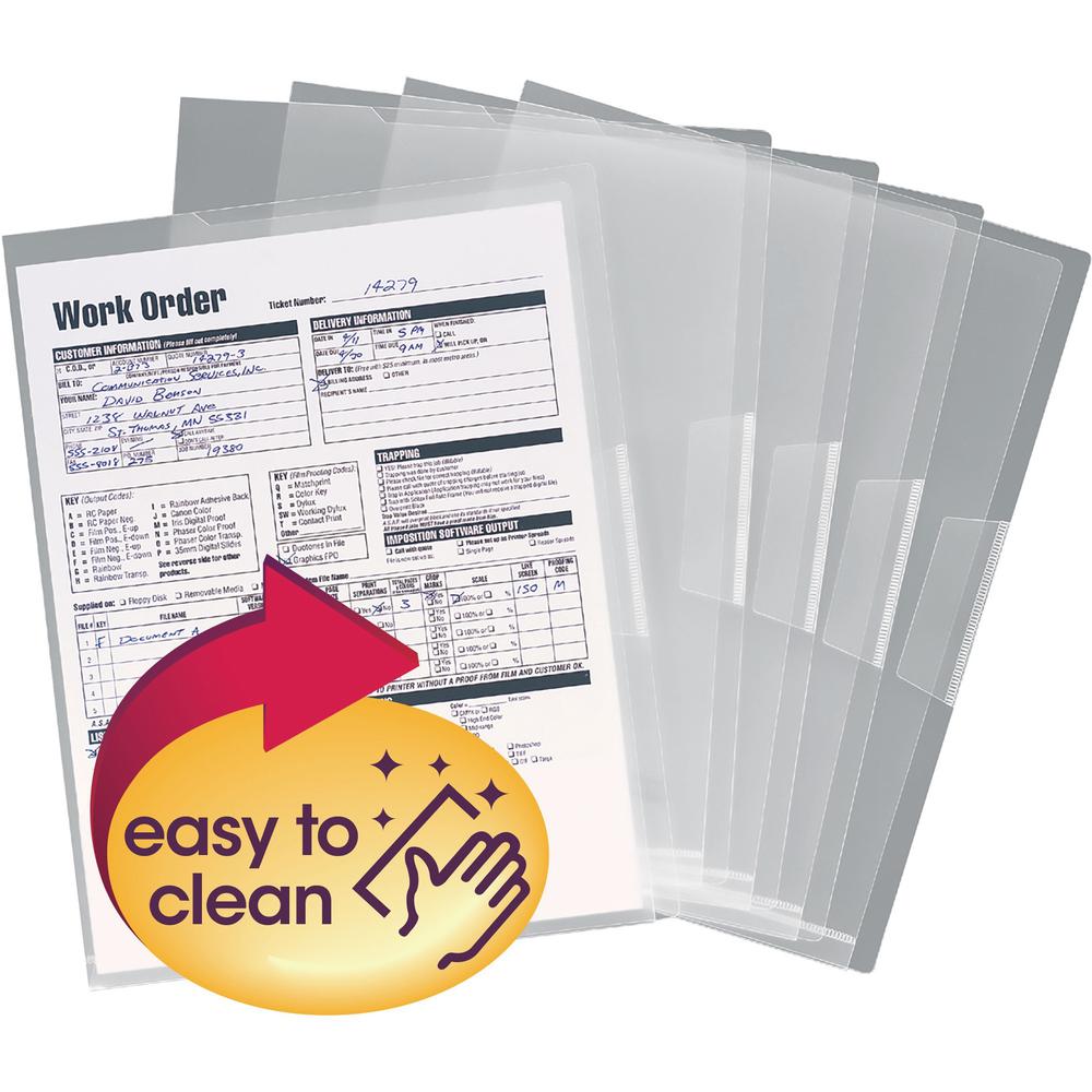 Smead Letter File Jacket - 8 1/2" x 11" - Poly - Clear - 5 / Pack. The main picture.