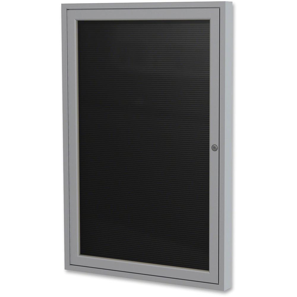 Ghent Aluminum Frame Enclosed Indoor Letterboard - 36" Height x 24" Width - Shatter Resistant, Lock, Weather Resistant, Durable - Aluminum Frame - 1 Each. Picture 1