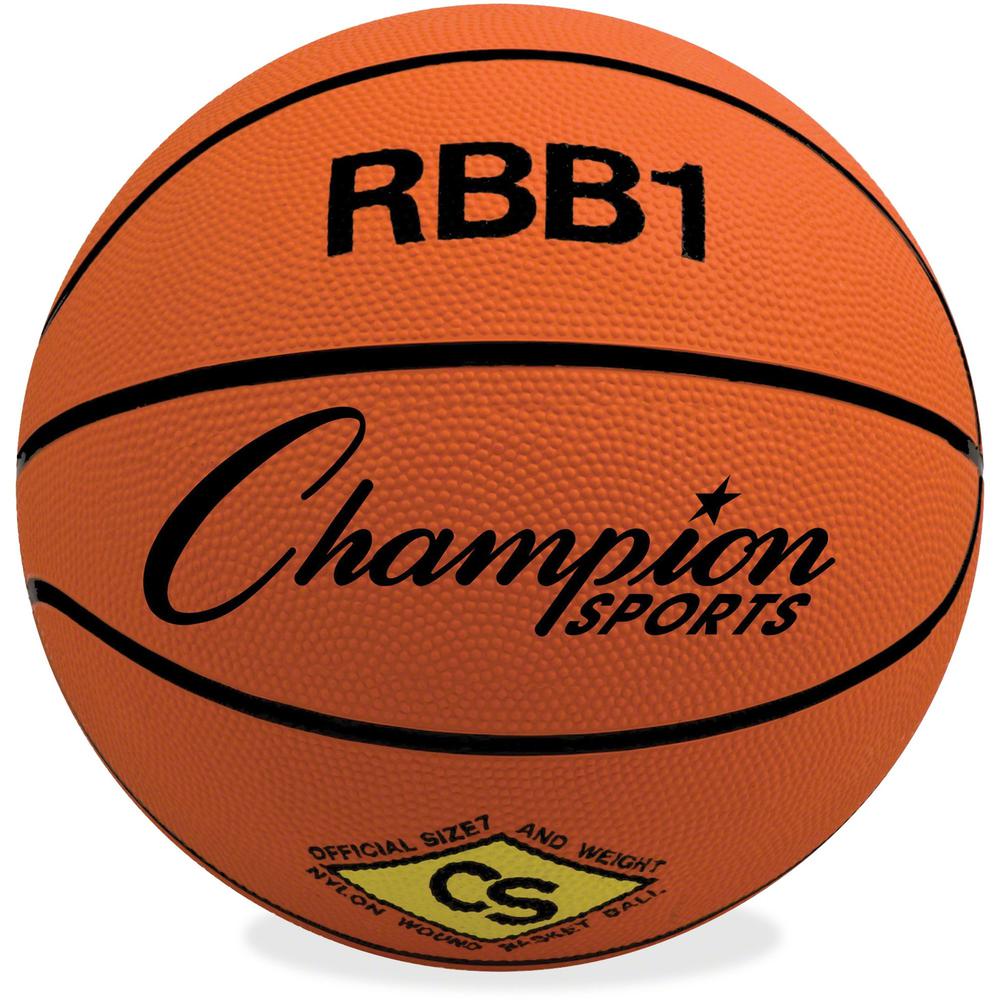 Champion Sports Size 7 Rubber Basketball Orange - 29.50" - 7 - Rubber, Nylon - Orange - 1  Each. The main picture.