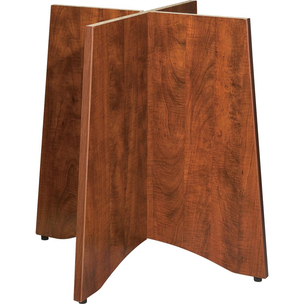Lorell Essentials Table Base - 24" x 48" x 29" - Material: Wood - Finish: Cherry, Laminate. Picture 1