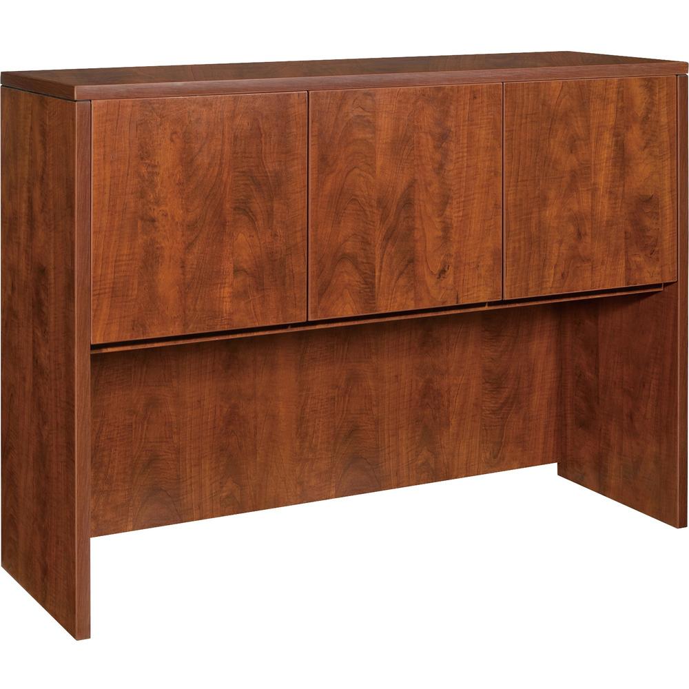 Lorell Essentials Hutch with Doors - 47.3" x 14.8" x 36" - Drawer(s)3 Door(s) - Finish: Cherry, Laminate. Picture 1