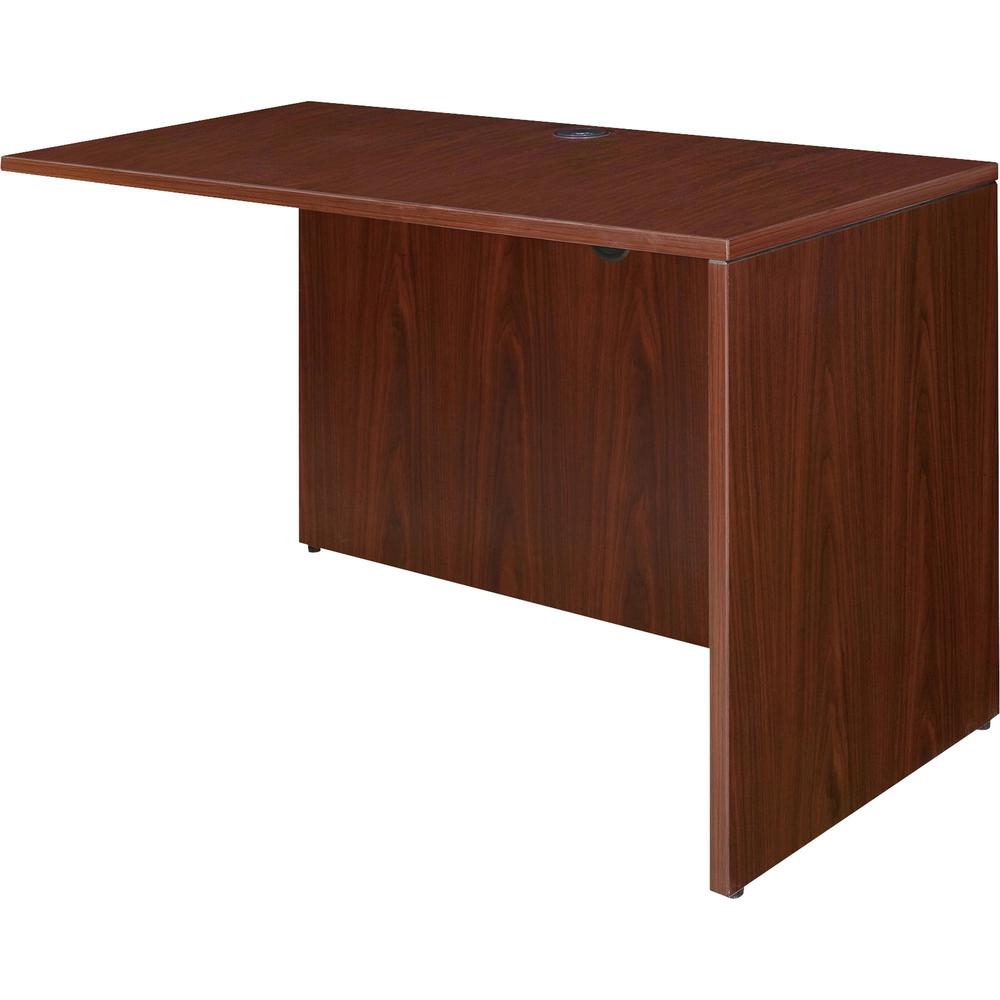 Lorell Essentials Series Return Shell - 35.6" x 23.6" x 1" x 29.5" - Finish: Laminate, Mahogany - Modesty Panel, Grommet, Durable, Adjustable Feet. Picture 1