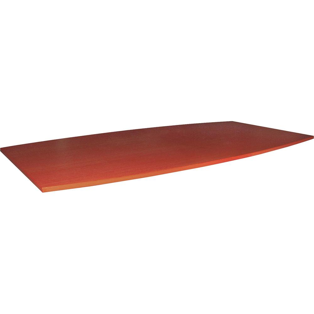 Lorell Essentials Boat Shaped Conference Tabletop (Box 1 of 2) - 94.5" x 47.3" x 1" x 1.3" - Finish: Cherry, Laminate. Picture 1