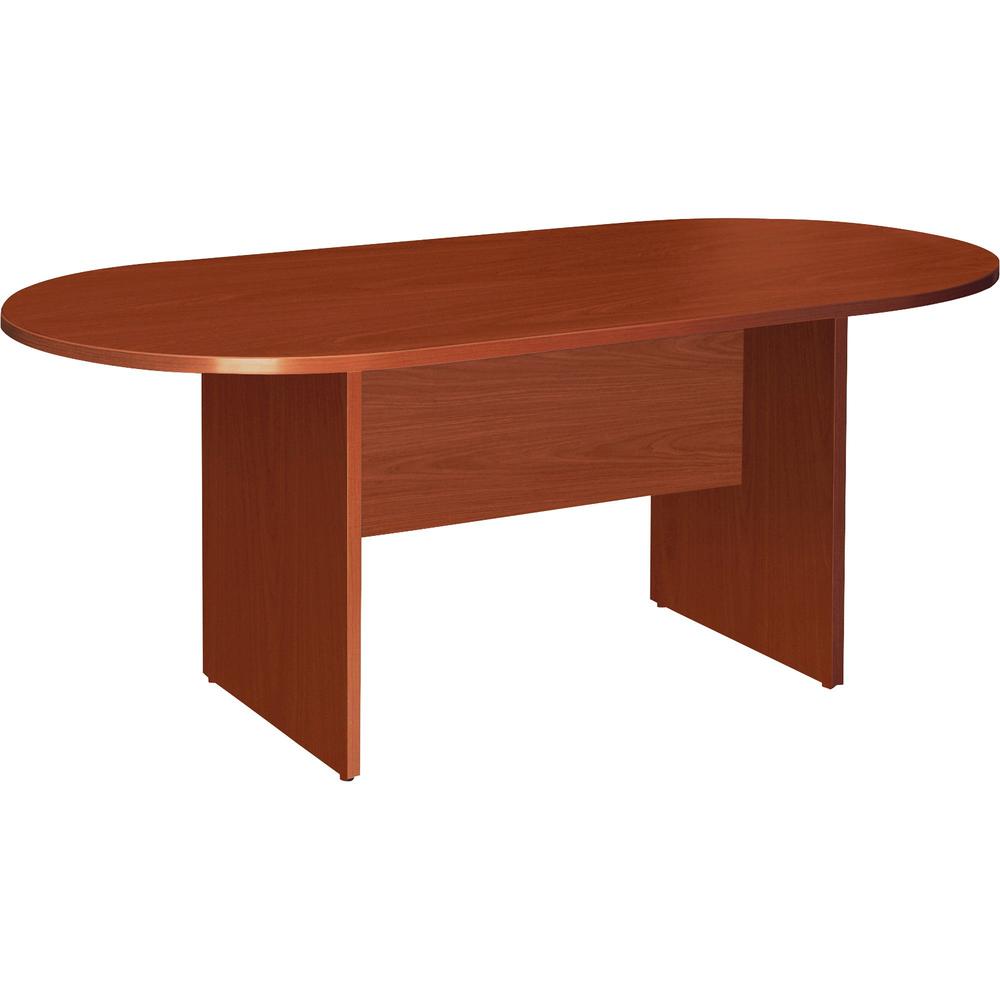 Lorell Essentials Oval Conference Table - Cherry Oval Top - 72" Table Top Length x 70.88" Table Top Width x 35.38" Table Top Depth x 1.25" Table Top Thickness - 29.50" Height - Assembly Required - Che. Picture 1