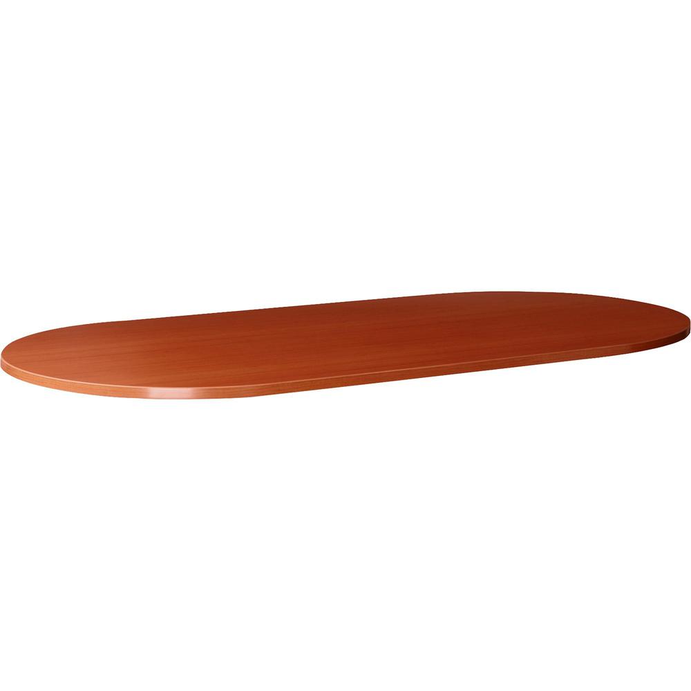 Lorell Essentials Oval Conference Tabletop - 94.5" x 47.3" x 1.3" x 1" - Finish: Cherry, Laminate. Picture 1
