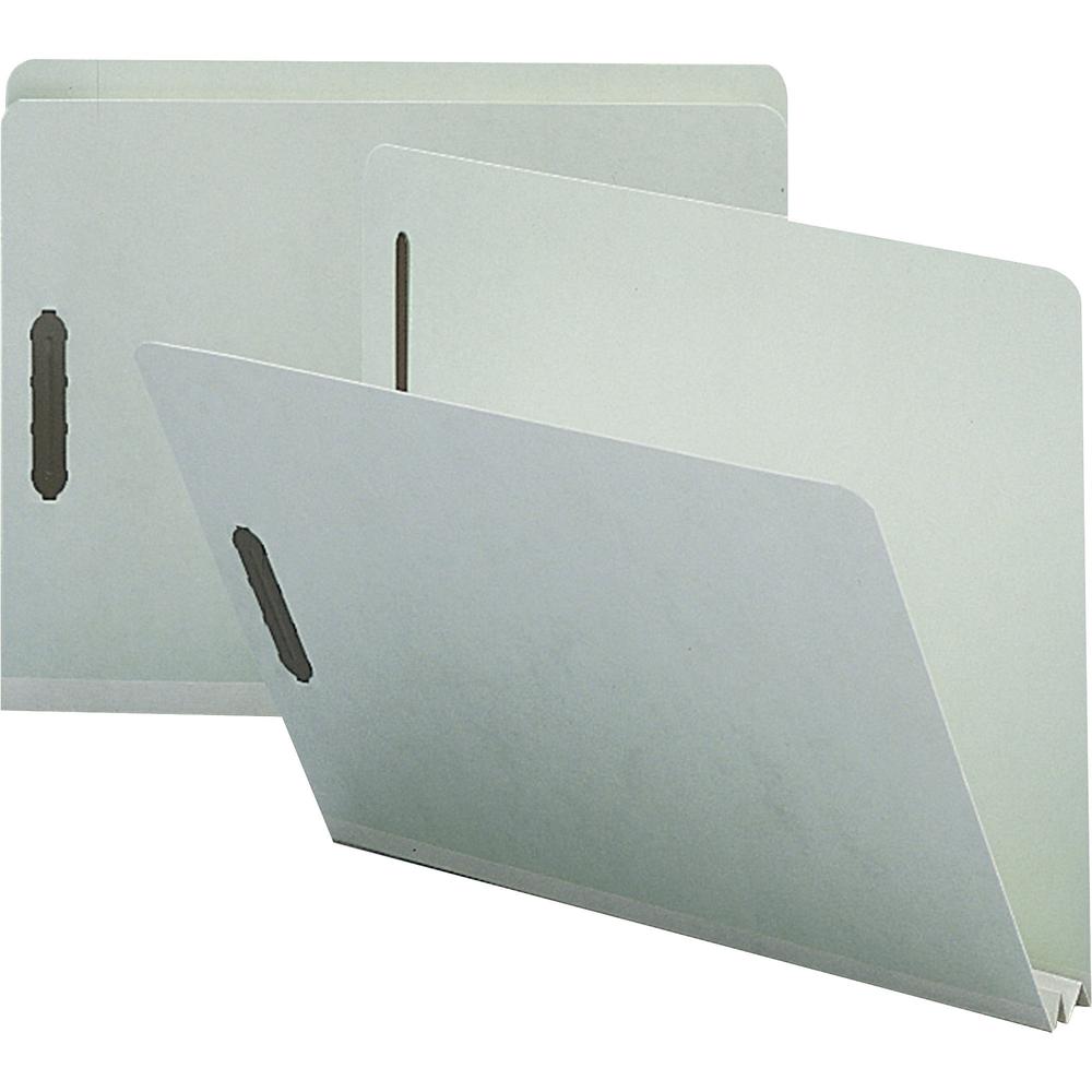 Nature Saver Letter Recycled Fastener Folder - 8 1/2" x 11" - 2" Expansion - 2 Fastener(s) - 2" Fastener Capacity for Folder - Pressboard - Gray - 100% Recycled - 25 / Box. The main picture.