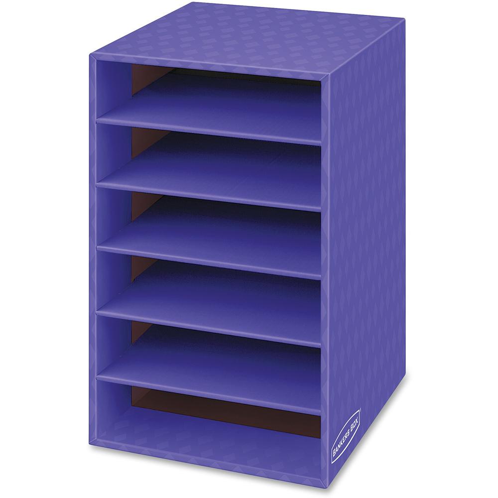 Fellowes 6 Compartment Shelf Organizer - 6 Compartment(s) - Compartment Size 2.63" x 11" x 13" - 18" Height x 11.9" Width x 13.3" DepthDesktop - Sturdy - 60% Recycled - Purple - Corrugated Paper - 1 E. Picture 1