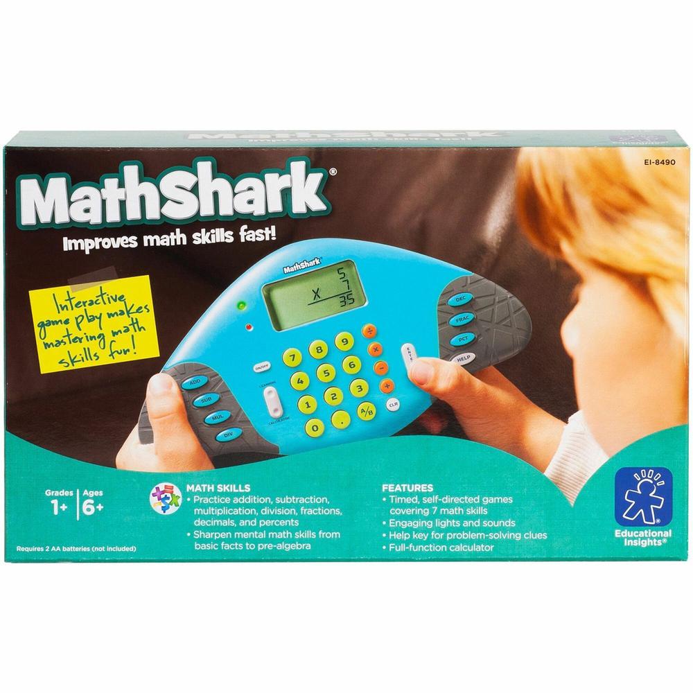 Learning Resources Handheld MathShark Game - Theme/Subject: Learning - Skill Learning: Mathematics, Addition, Subtraction, Multiplication, Division, Fraction, Decimal, Percent, Motivation, Problem Sol. Picture 1