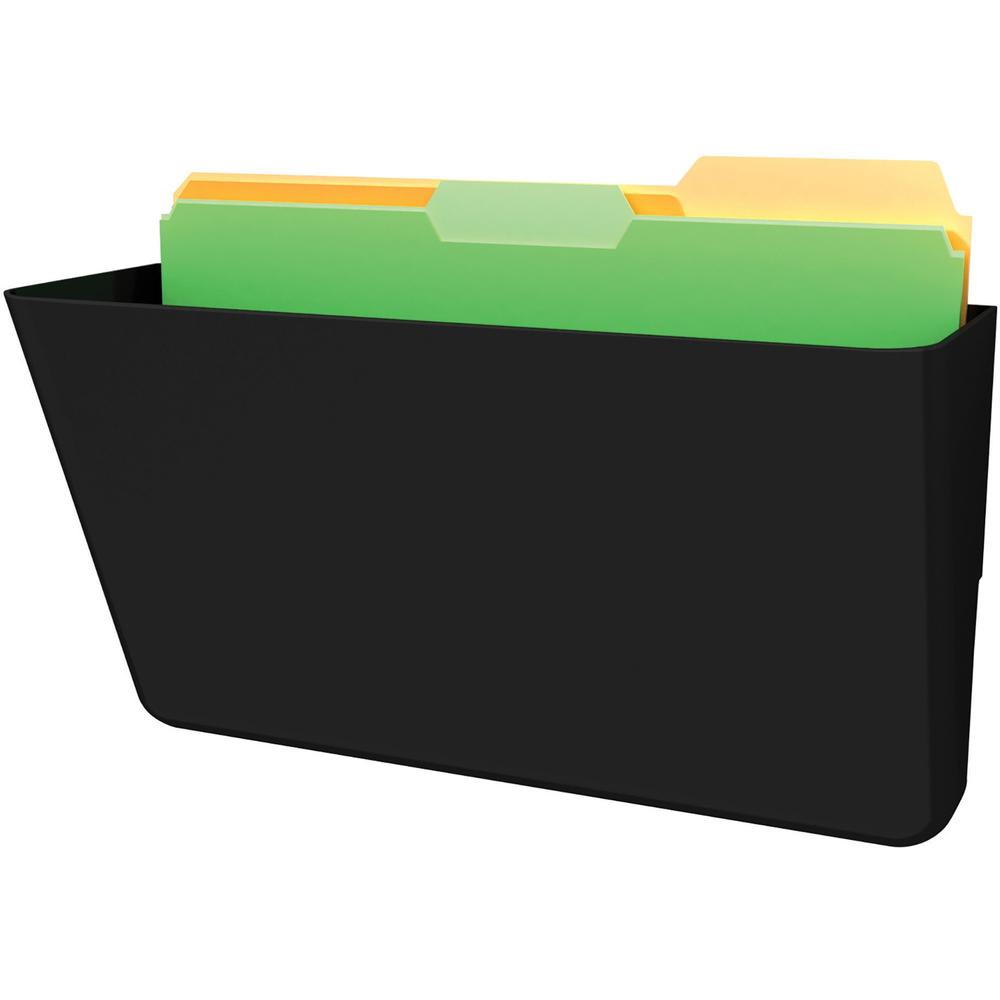 Deflecto Sustainable DocuPocket Letter Black-1 Pocket 50% Recycled Content - 1 Pocket(s) - 7" Height x 13" Width x 4" Depth - 50% Recycled - Plastic - 1 Each. Picture 1