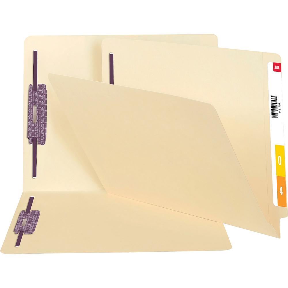 Smead Straight Tab Cut Letter Recycled Fastener Folder - 8 1/2" x 11" - 3/4" Expansion - 2 x 2S Fastener(s) - 2" Fastener Capacity for Folder - Manila - Manila - 10% Recycled - 50 / Box. Picture 1