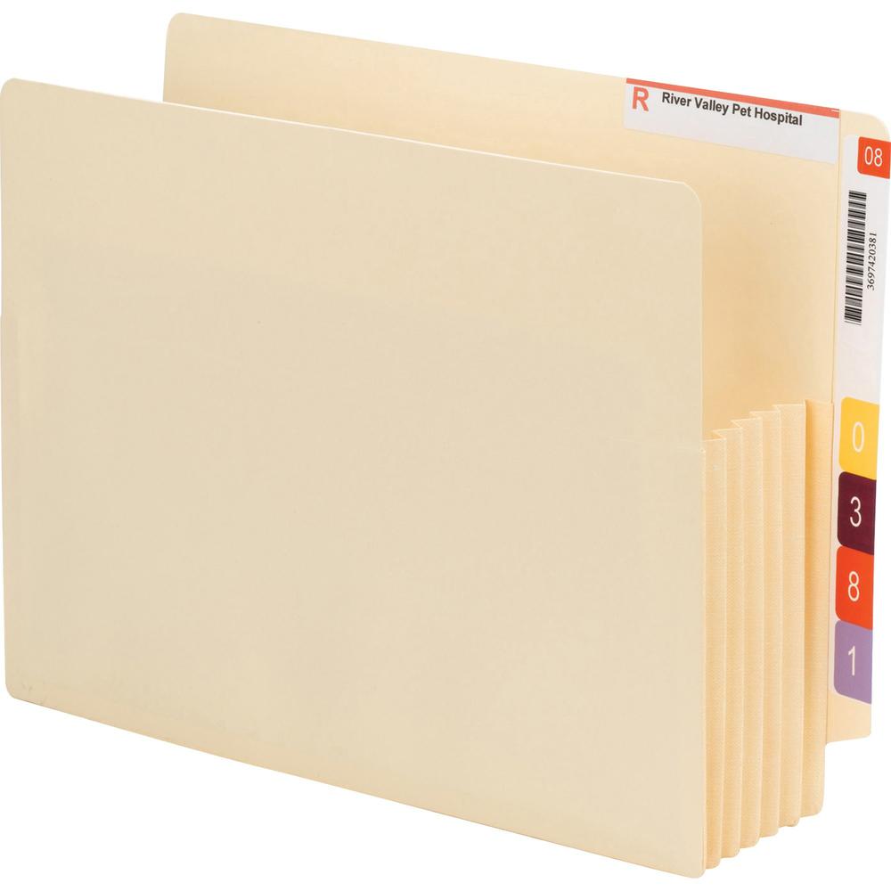 Smead Letter Recycled File Pocket - 8 1/2" x 11" - 5 1/4" Expansion - Manila - Manila - 10% Recycled - 10 / Box. Picture 1