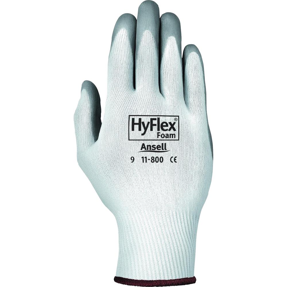 HyFlex Health Hyflex Gloves - Large Size - Gray, White - Abrasion Resistant - For Healthcare Working - 2 / Pair. The main picture.
