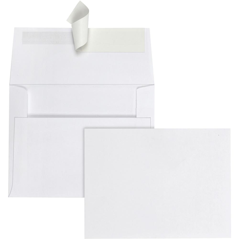 Quality Park A2 Invitation Envelopes with Self Seal Closure - Announcement - #5-1/2 - 4 3/8" Width x 5 3/4" Length - 24 lb - Peel & Seal - 100 / Box - White. Picture 1