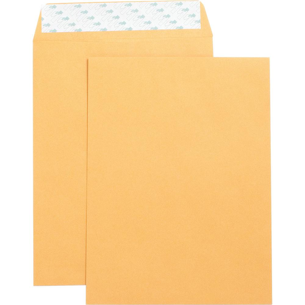 Business Source Self Adhesive Kraft Catalog Envelopes - Catalog - 9" Width x 12" Length - 28 lb - Self-sealing - Kraft - 250 / Box - Brown Kraft. Picture 1