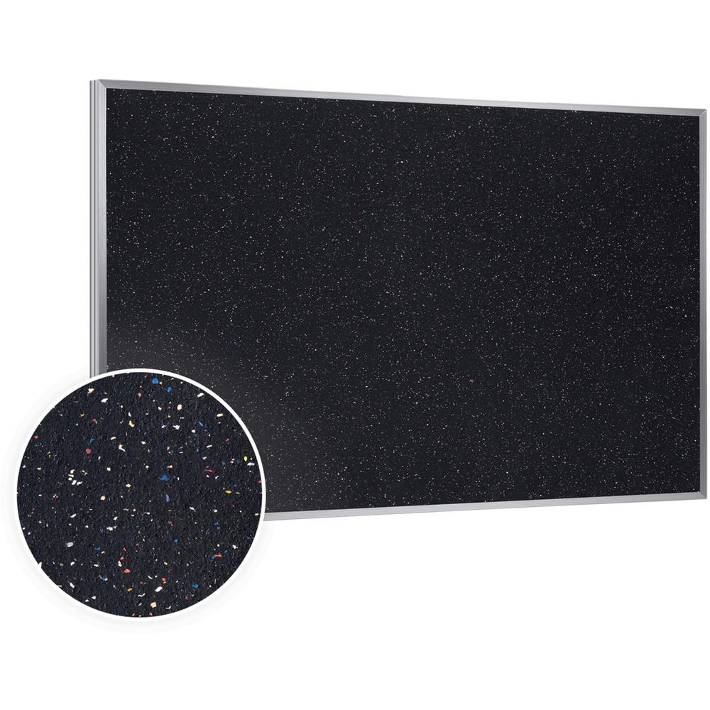 Ghent Confetti Rubber Tackboard - 24" Height x 36" Width - Rubber Surface - Self-healing, Stain Resistant, Fade Resistant - Aluminum Frame - 1 Each. Picture 1