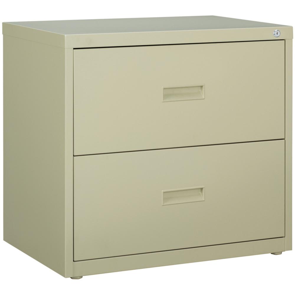 Lorell Value Lateral File - 2-Drawer - 30" x 18.6" x 28.1" - 2 x Drawer(s) for File - A4, Letter, Legal - Interlocking, Ball-bearing Suspension, Adjustable Glide, Locking Drawer - Putty - Steel - Recy. Picture 1