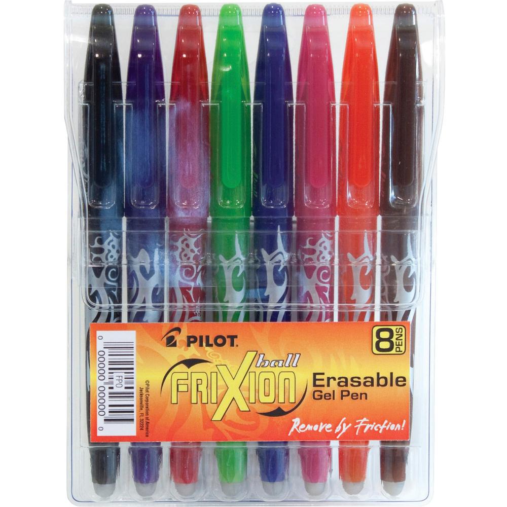 Pilot FriXion Ball Erasable Gel Pens - Fine Pen Point - 0.7 mm Pen Point Size - Assorted Gel-based Ink - 8 / Pack. Picture 1