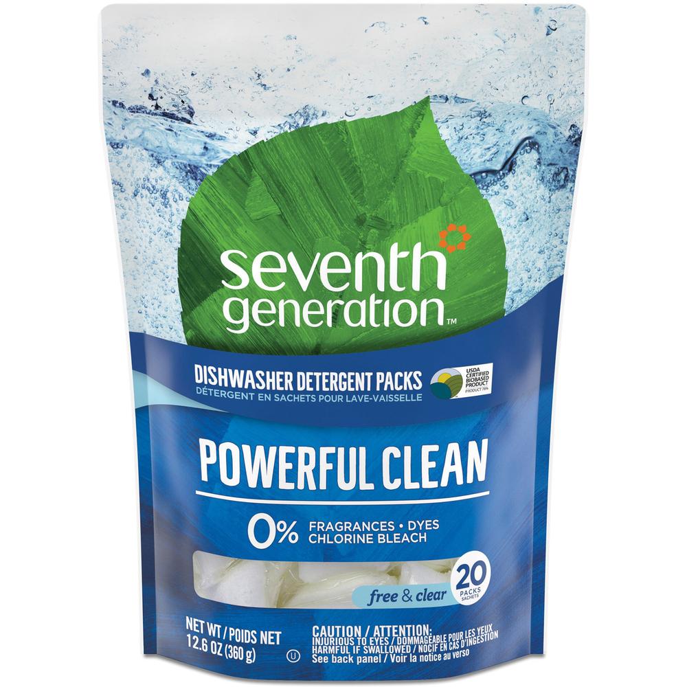 Seventh Generation Dishwasher Detergent - Tablet - Free & Clear Scent - 20 / Pack - White. The main picture.