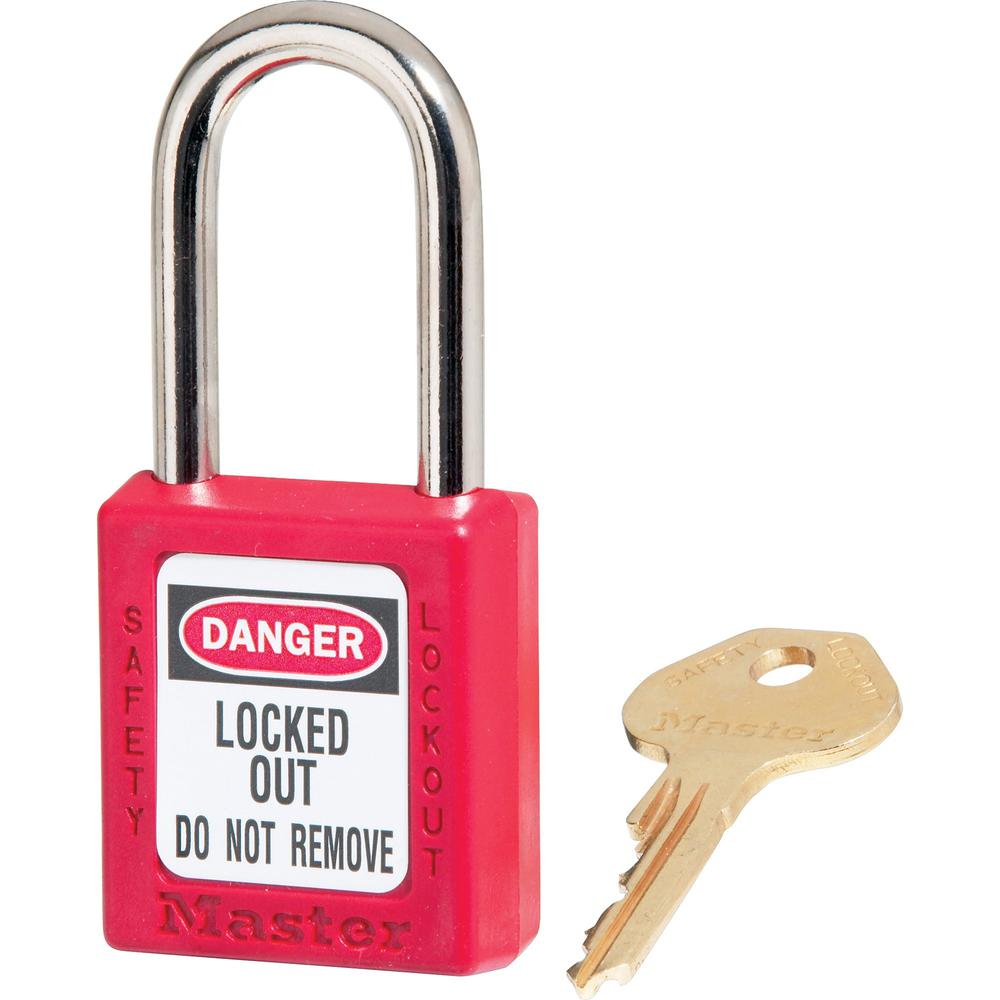Master Lock Danger Red Safety Padlock - 0.25" Shackle Diameter - Red - 1 Each. Picture 1
