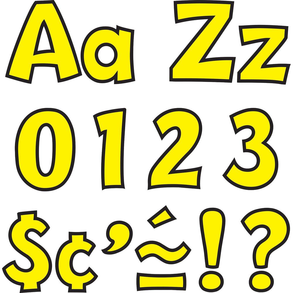 Trend Playful Uppercase/Lowercase Ready Letters - 4" Height x 9" Length - Yellow - 216 / Pack. The main picture.