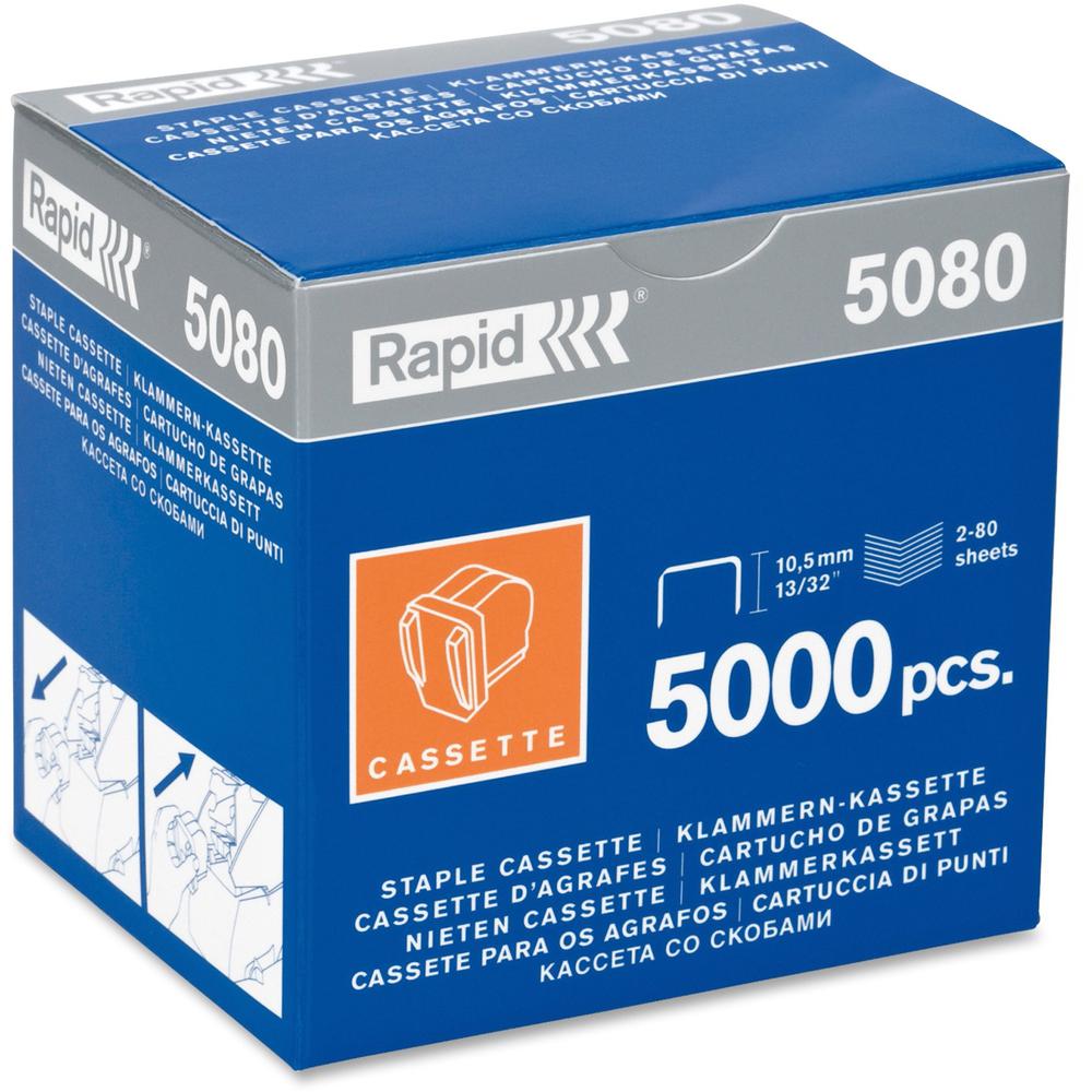 Rapid 5080e Staple Cartridge - Holds 90 Sheet(s) - Silver5000 / Box. Picture 1