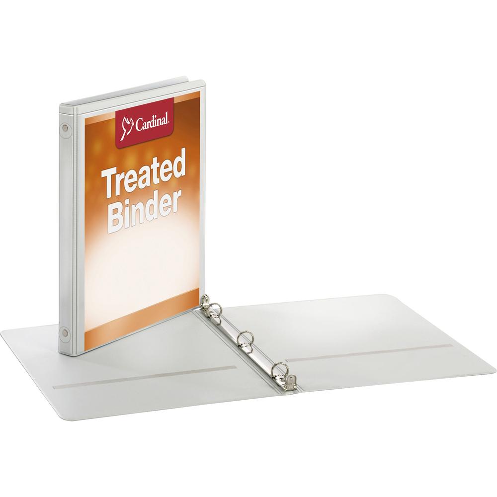 Cardinal ClearVue Locking Round-ring Treated Binder - 5/8" Binder Capacity - Letter - 8 1/2" x 11" Sheet Size - 125 Sheet Capacity - 5/8" Spine Width - 3 x Round Ring Fastener(s) - 2 Inside Front & Ba. Picture 1