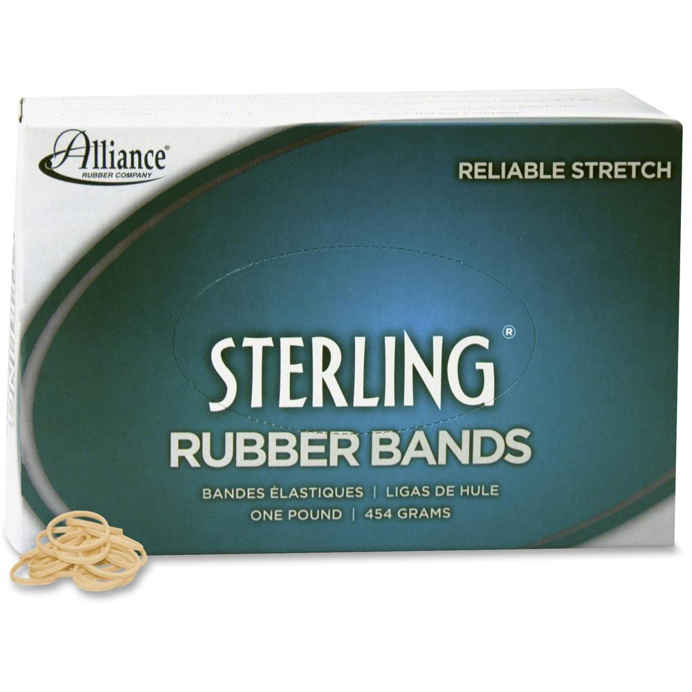 Alliance Rubber 24085 Sterling Rubber Bands - Size #8 - 1 lb Box - Approx. 7100 Bands - 7/8" x 1/16" - Natural Crepe. Picture 1