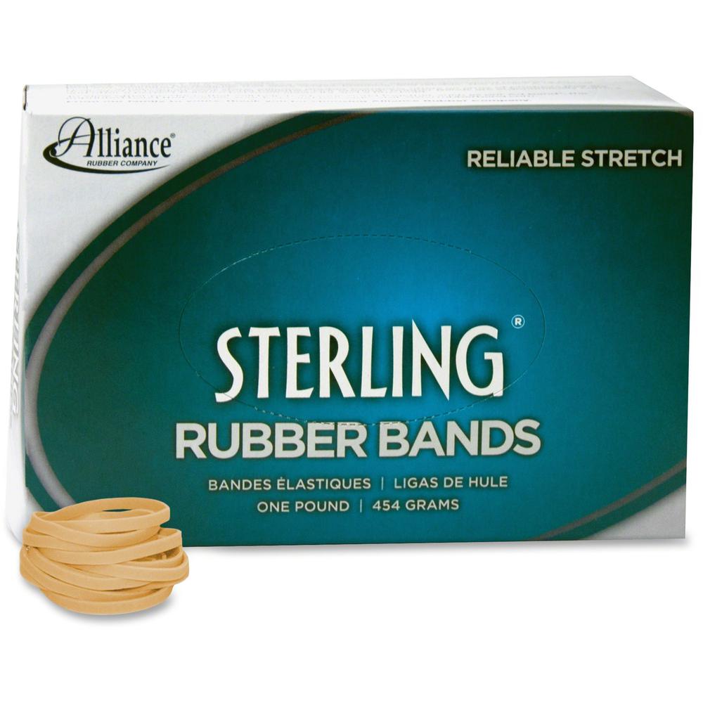 Alliance Rubber 24305 Sterling Rubber Bands - Size #30 - Approx. 1500 Bands - 2" x 1/8" - Natural Crepe - 1 lb Box. Picture 1