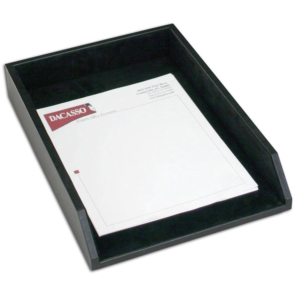 Legal Tray - Black Leather - 2.5" Height x 10.6" Width x 15.3" Depth - Desktop - Leather - 1 Each. The main picture.