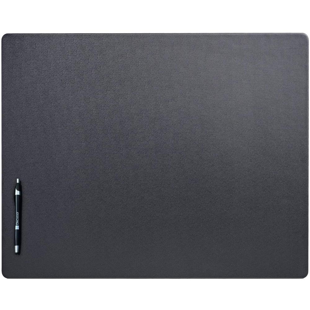 Dacasso Desk Mat - Black Leatherette - Rectangle - 24" Width x 19" Depth - Felt - Leatherette - Black. The main picture.
