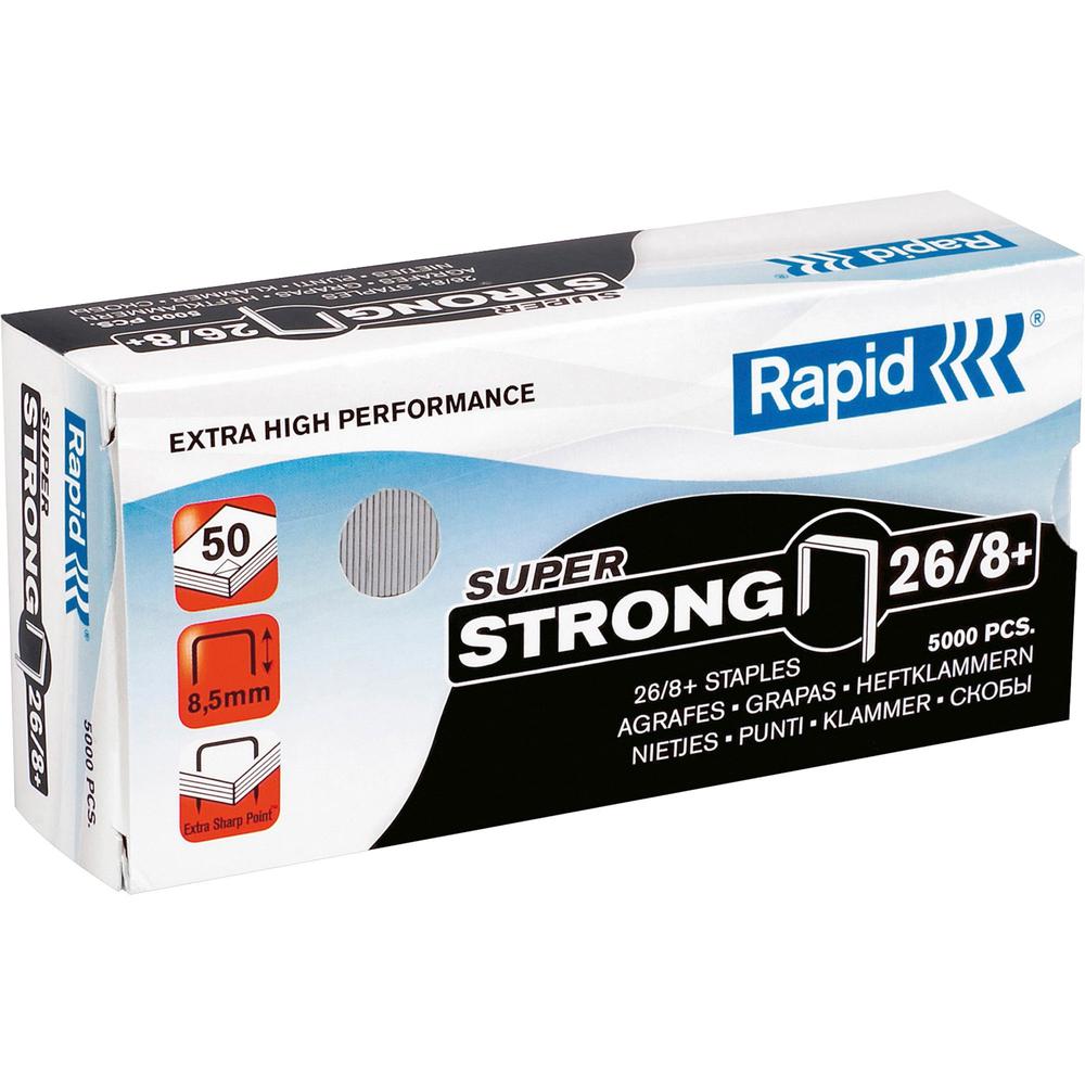 Rapid High Capacity 5/16" Staples - High Capacity - 5/16" - 0.31" Leg - 0.5" Crown - 50 sheets capacity - 5000 / Box - Galvanized - Silver. Picture 1