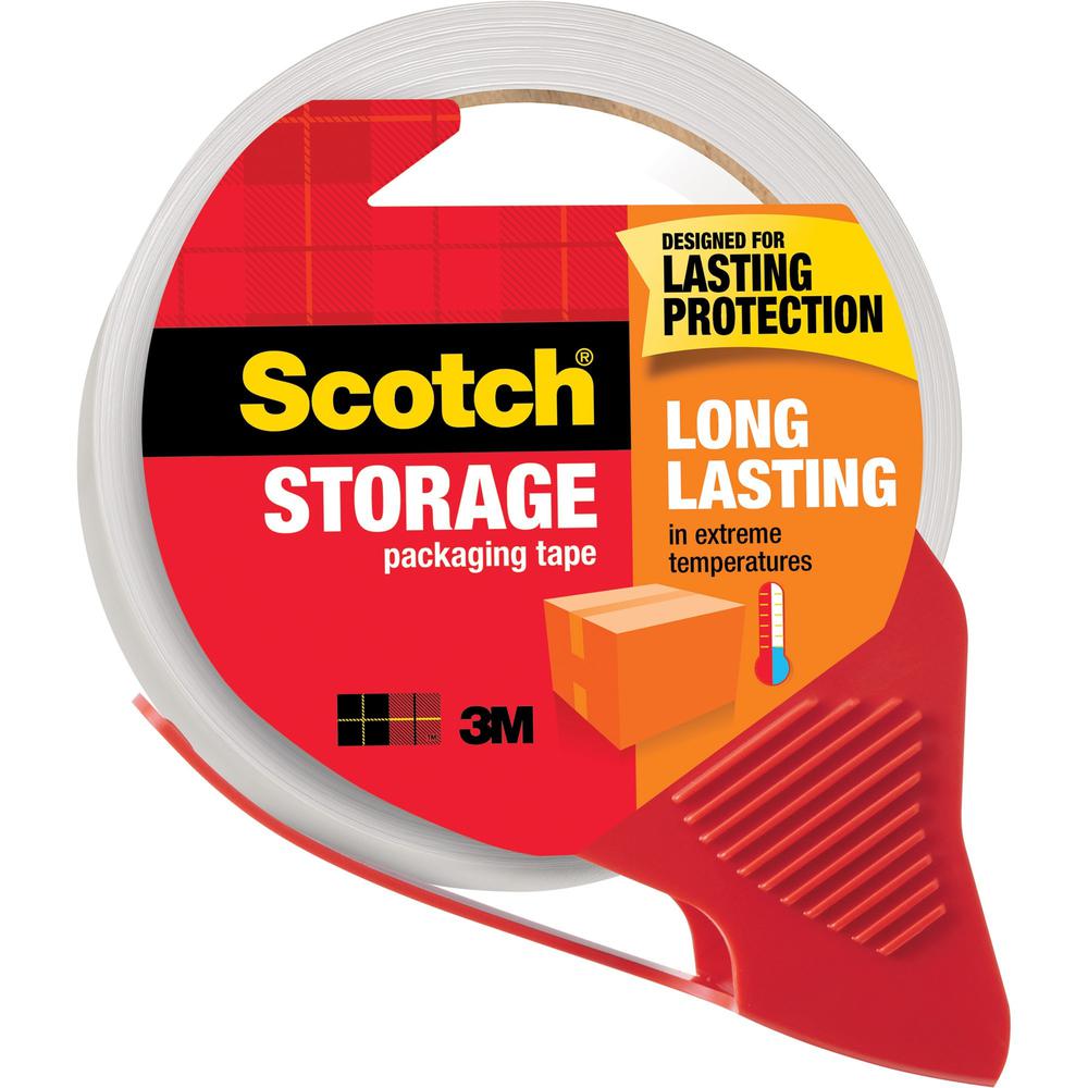 Scotch Long-Lasting Storage/Packaging Tape - 38.20 yd Length x 1.88" Width - 2.4 mil Thickness - 3" Core - Acrylic Backing - Dispenser Included - Handheld Dispenser - Long Lasting - For Moving, Packin. Picture 1