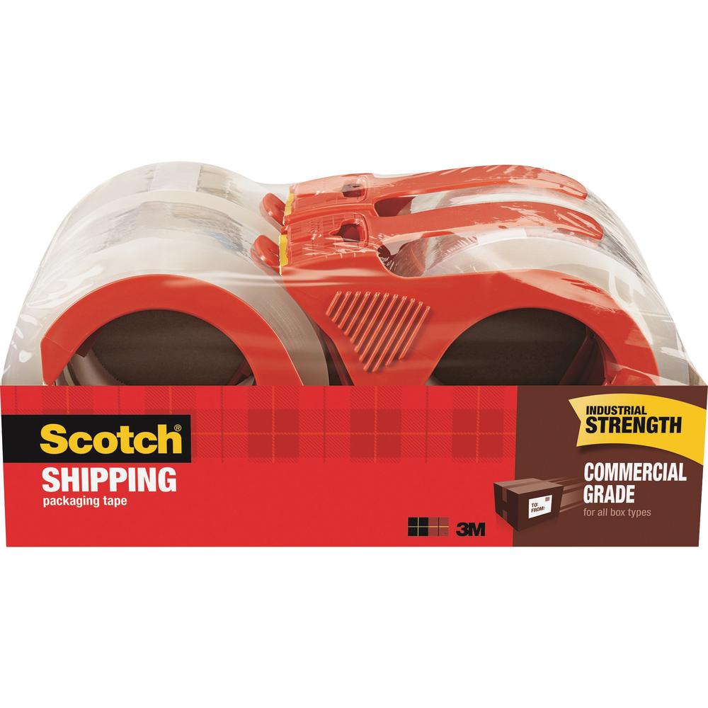 Scotch Commercial-Grade Shipping/Packaging Tape - 54.60 yd Length x 1.88" Width - 3.1 mil Thickness - 3" Core - Synthetic Rubber Resin - Rubber Resin Backing - Dispenser Included - For Shipping, Packi. Picture 1