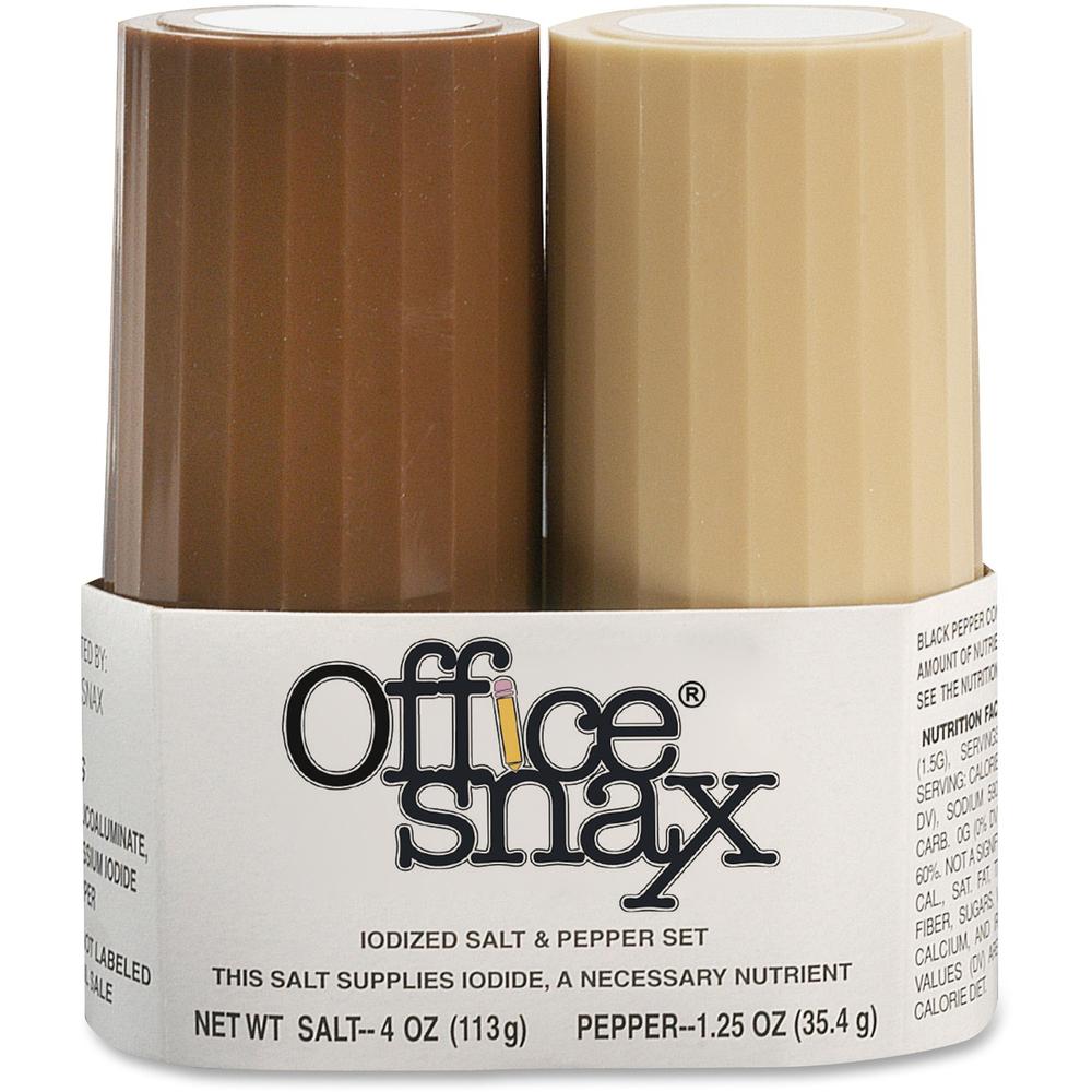 Office Snax Salt and Pepper Shaker Set - Salt, Pepper - 2/Set. Picture 1