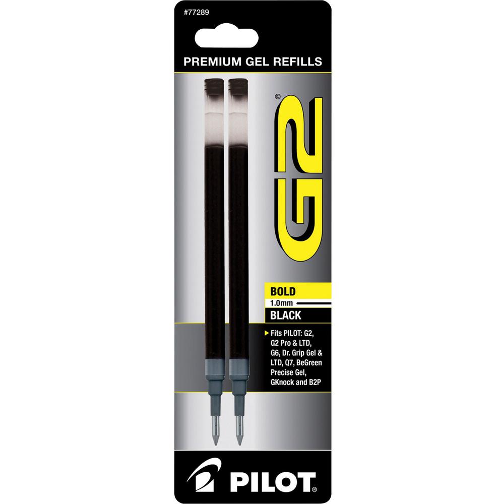 Pilot G2 Bold Gel Pen Refills - 1 mm, Bold Point - Black Ink - Smear Proof, Water Resistant - 2 / Pack. The main picture.