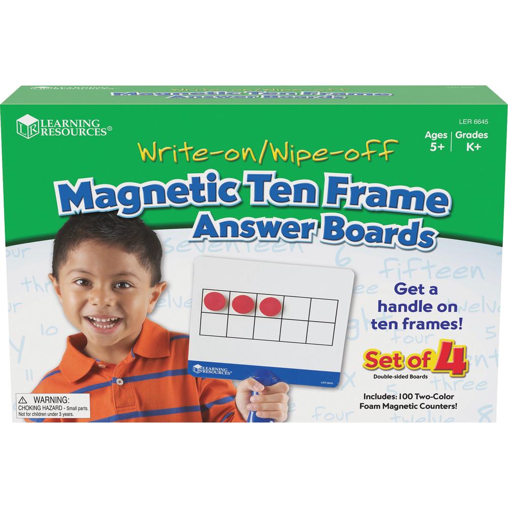 Learning Resources Magnetic 10-frame Answer Boards - Theme/Subject: Learning - Skill Learning: Mathematics, Counting, Operation - 4-7 Year - Red, Yellow. Picture 1