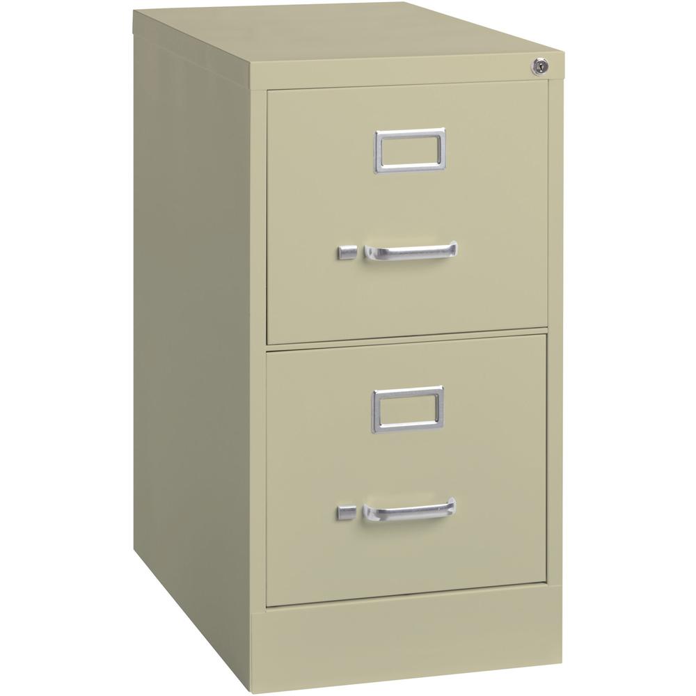 Lorell Fortress Series 22" Commercial-Grade Vertical File Cabinet - 15" x 22" x 28.4" - 2 x Drawer(s) for File - Letter - Lockable, Ball-bearing Suspension - Putty - Steel - Recycled. Picture 1