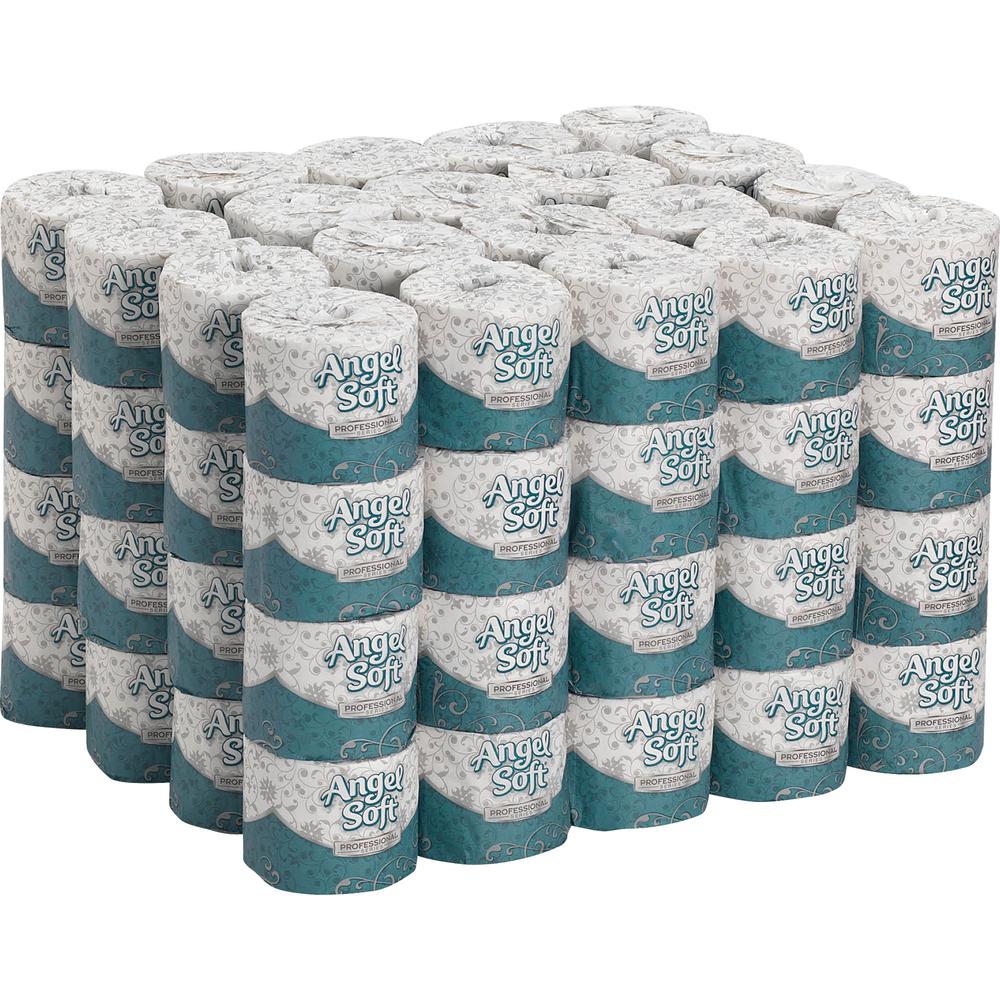 Angel Soft Professional Series Embossed Toilet Paper - 2 Ply - 4" x 4.05" - 450 Sheets/Roll - White - Soft - For Food Service, Office Building - 80 / Carton. The main picture.