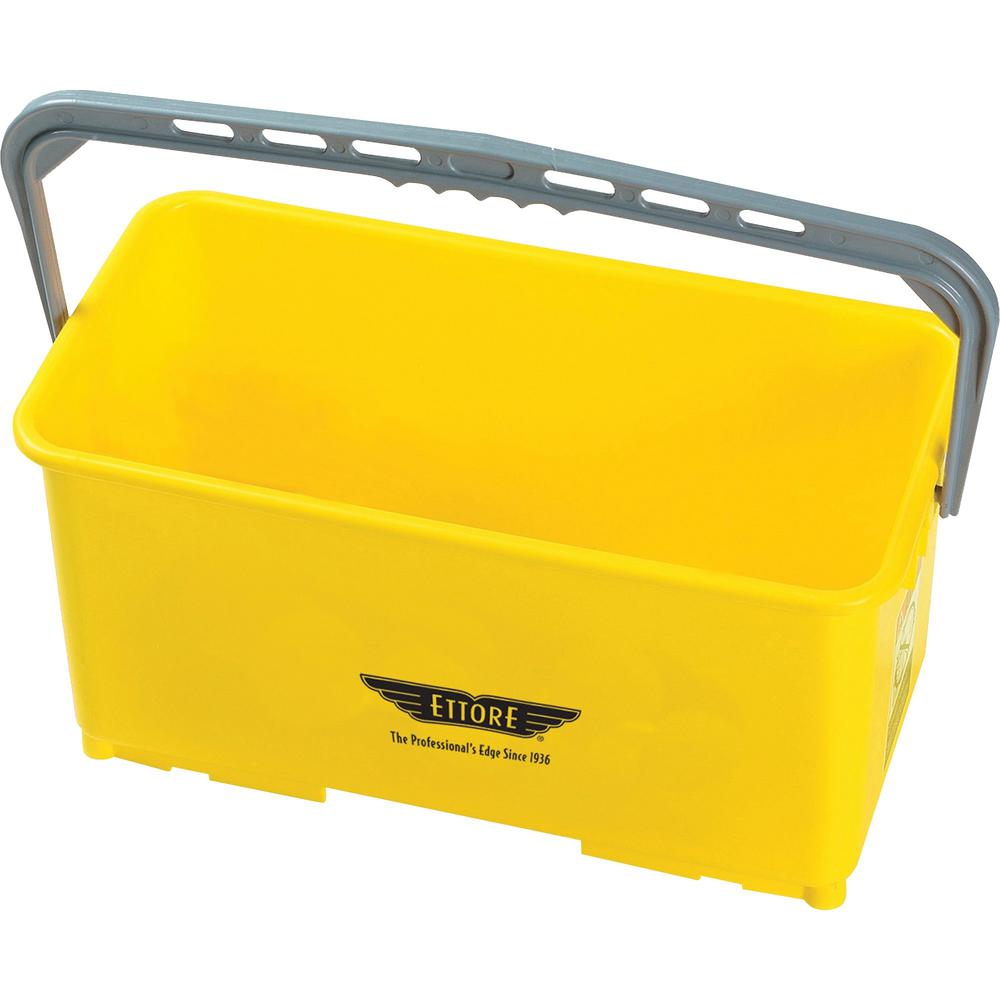 Ettore 6-gallon Super Bucket - 6 gal - Handle, Secure Grip - 10.5" x 21.8" x 11.8" - Yellow - 1 Each. Picture 1