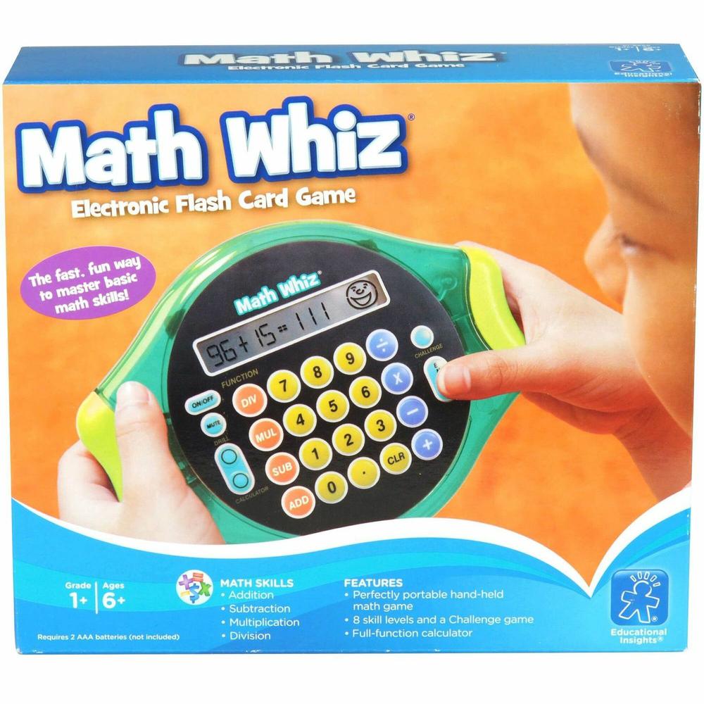 Learning Resources Handheld Math Whiz Game - Skill Learning: Mathematics, Quiz, Addition, Subtraction, Multiplication, Division - 6 Year & Up - Multi. Picture 1